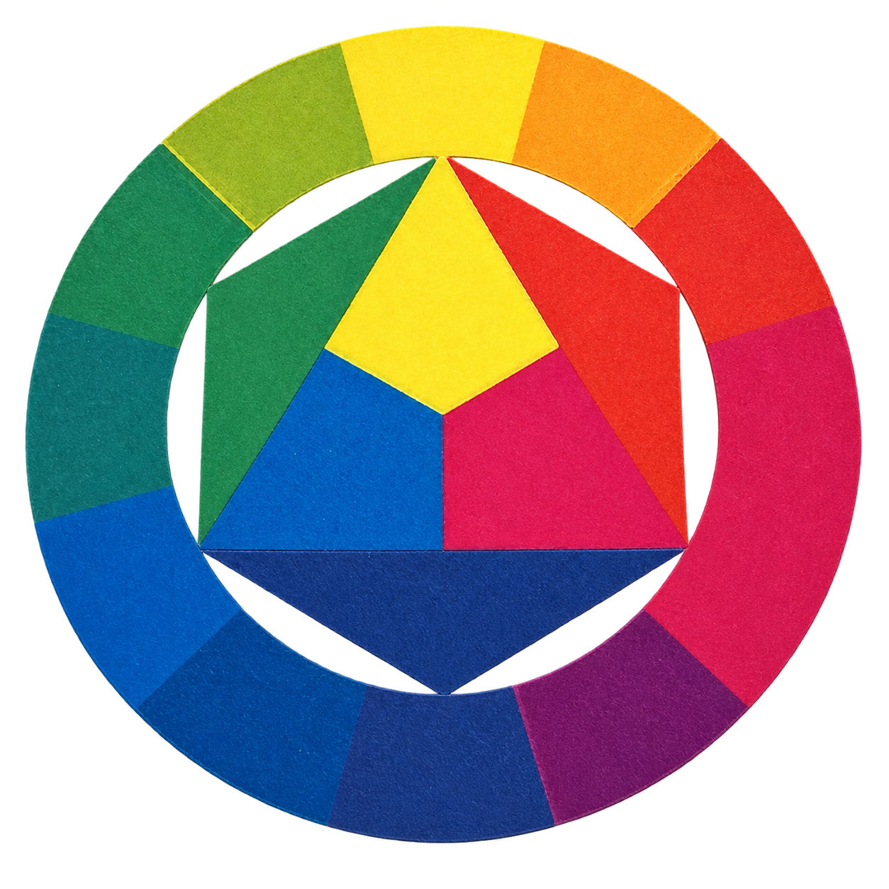 Color wheel print with its white background removed